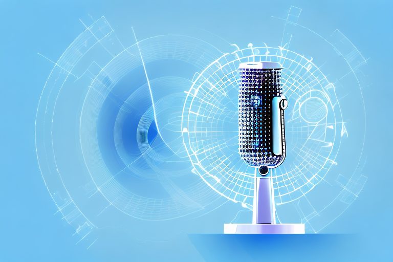 A microphone connected to a futuristic ai device