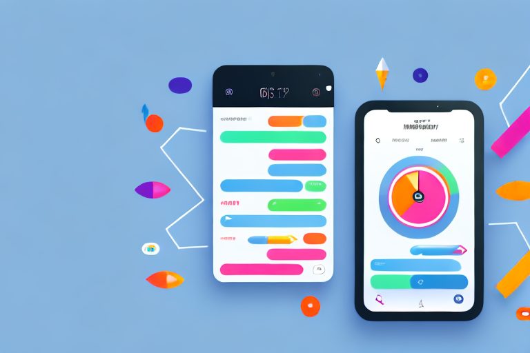A digital productivity tracker depicted as a speedometer on a sleek device