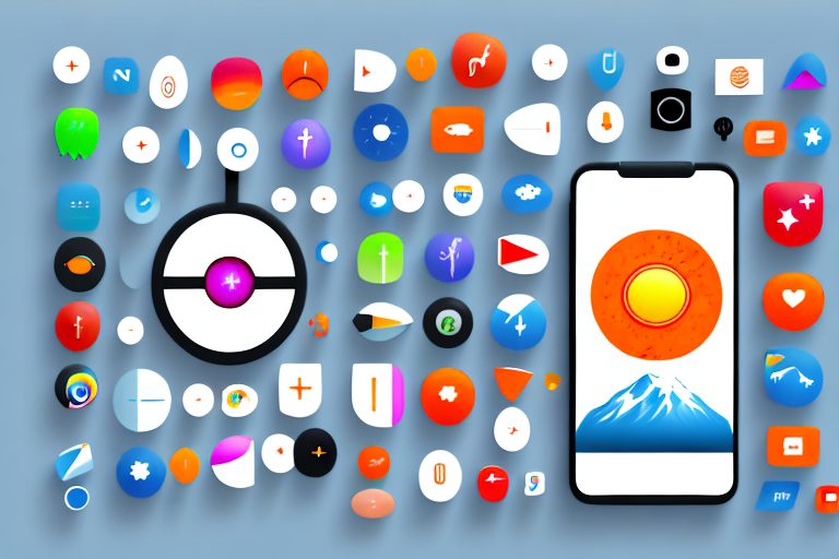 A smartphone screen displaying various colorful app icons