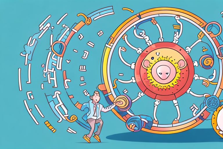 A hamster running determinedly on a wheel