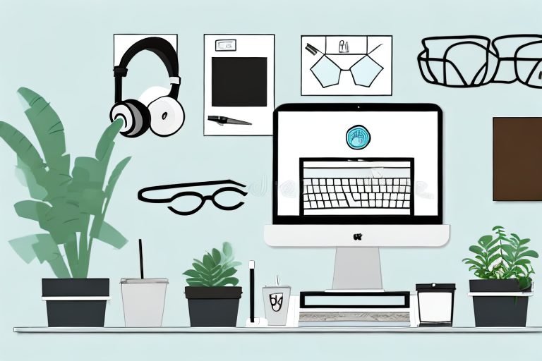 A well-organized home office space with elements like a laptop