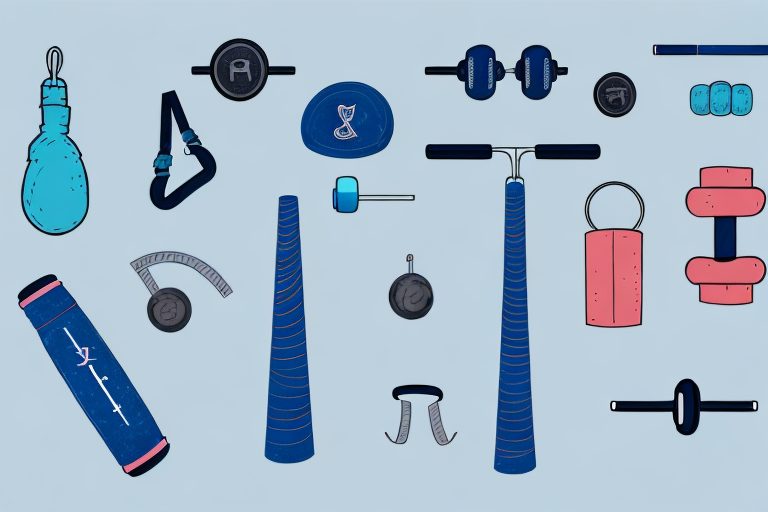 A gym setting with various pieces of equipment like dumbbells
