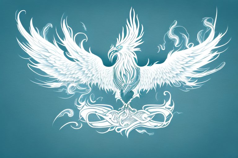 A phoenix rising from ashes