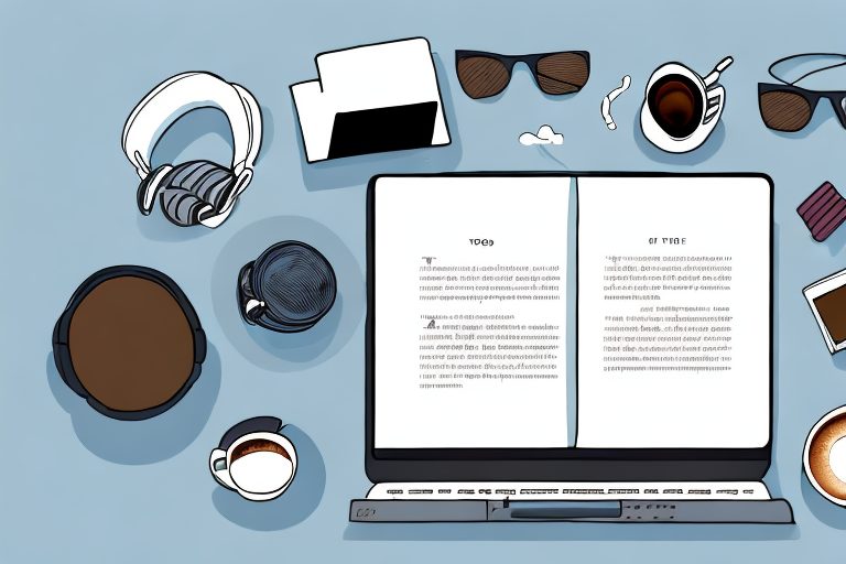 A desk with a laptop