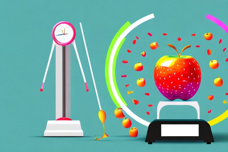 A scale balancing a healthy food item