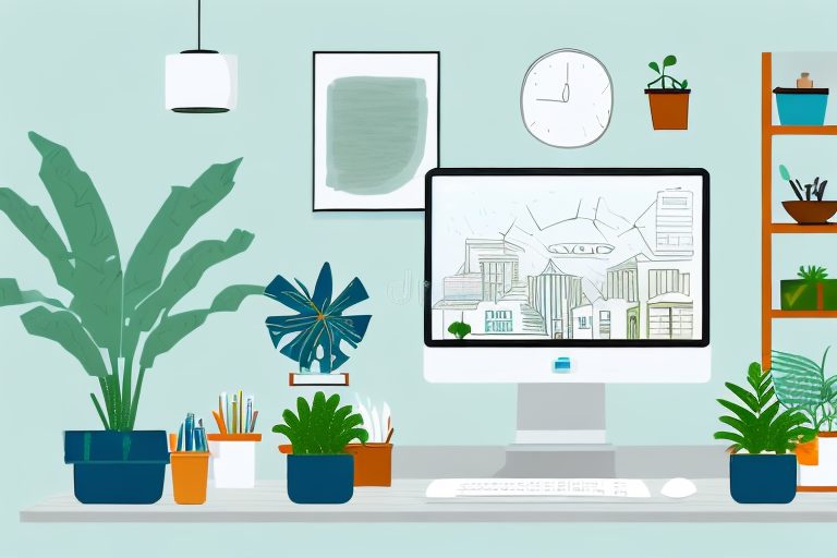 A comfortable home office setup with a computer