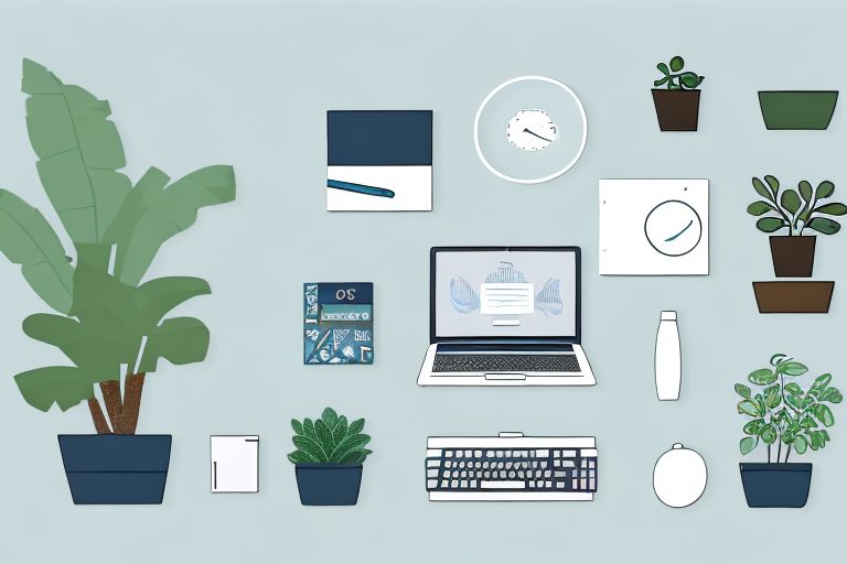 A workspace with a comfortable chair