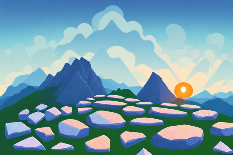 A sunrise over a mountain range