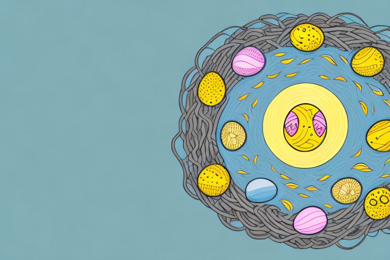 A nest with three eggs symbolizing the stages of pregnancy
