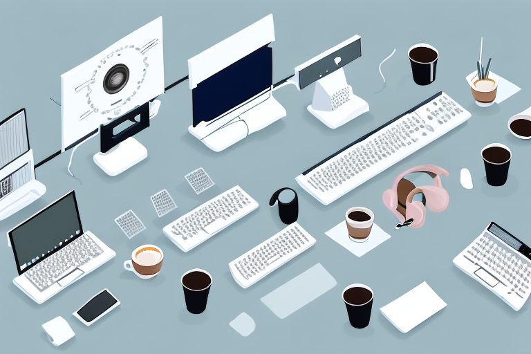 A bustling call center environment