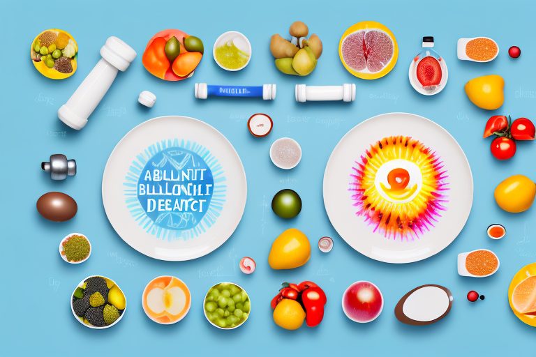 A balanced diet plate with different types of healthy food