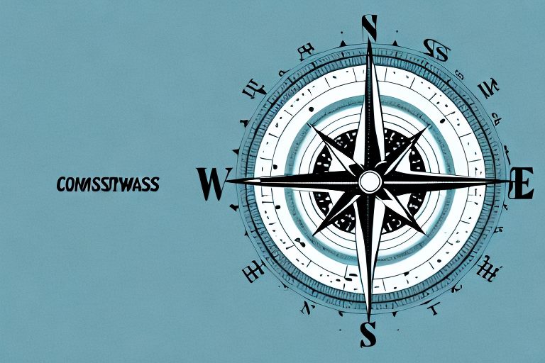 A compass pointing towards a shining star