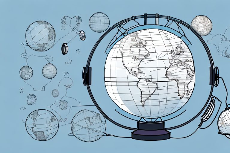 A globe with headphones on