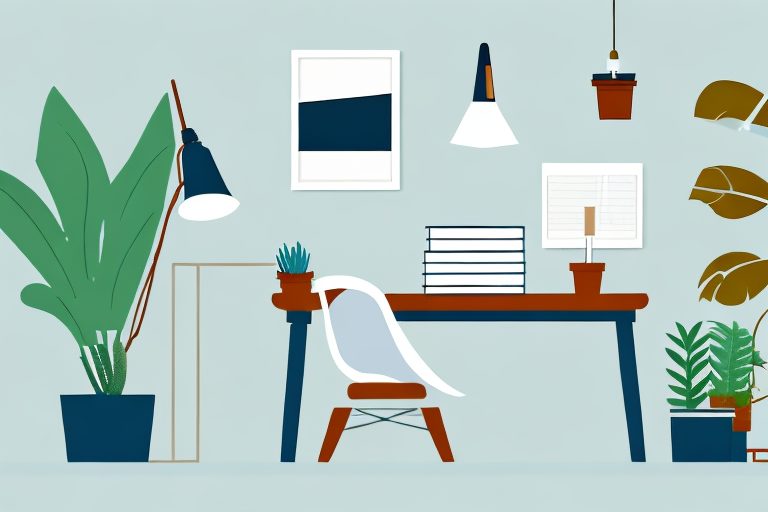 A comfortable home study area with a desk