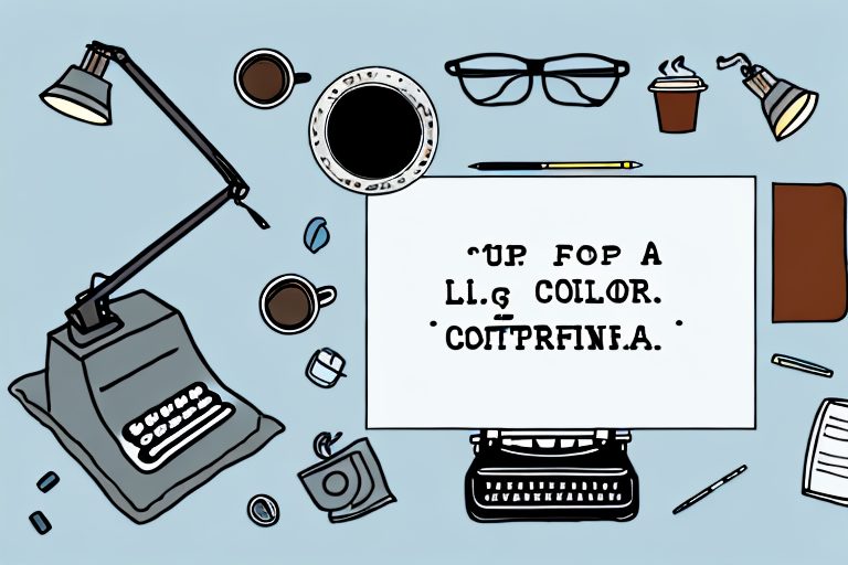 A desk with a typewriter