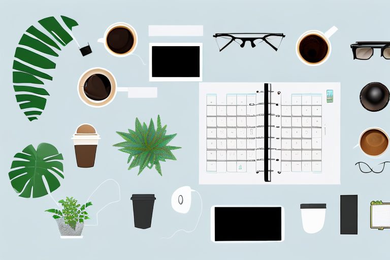 A comfortable and organized home office space with elements like a laptop