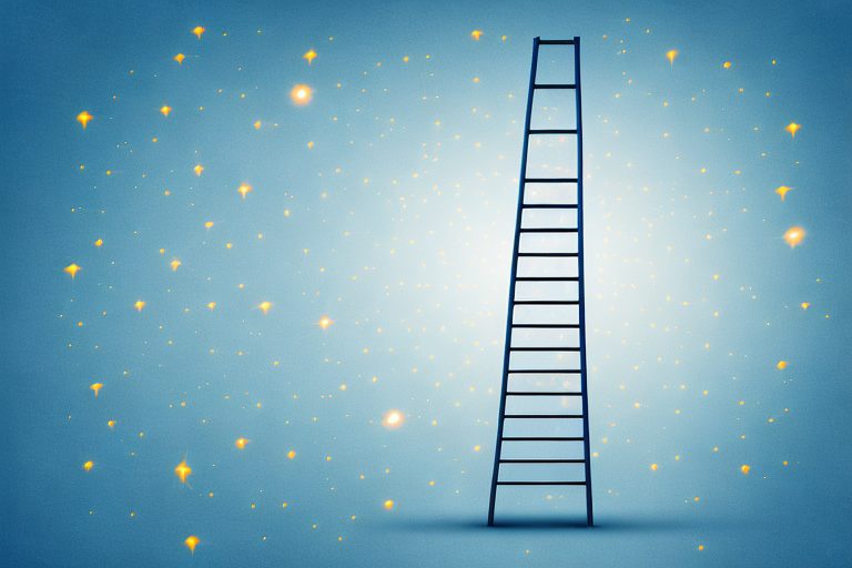 A ladder reaching towards a bright star