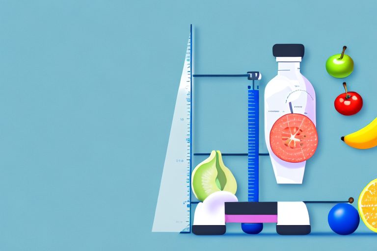 A scale balancing healthy food items like fruits