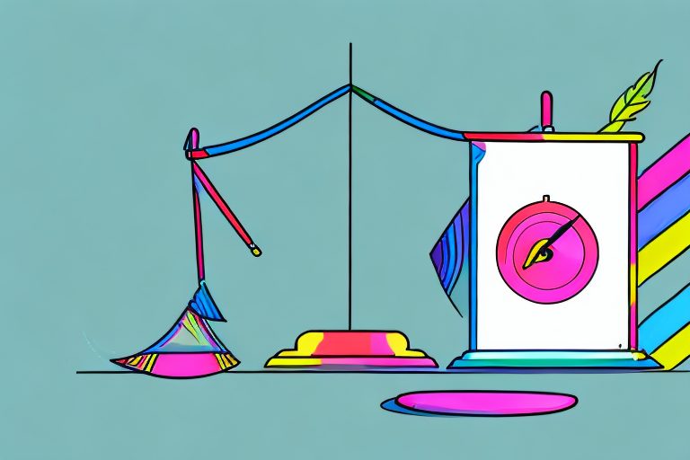 A scale with a positive upward arrow and a pair of running shoes