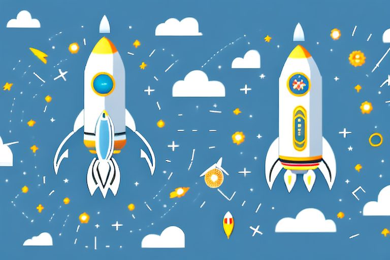 A rocket ascending into the sky