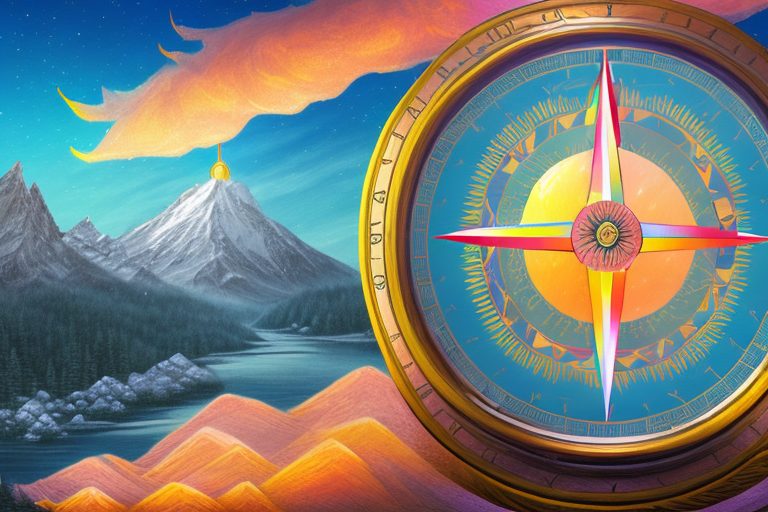 A mountain peak bathed in sunrise colors