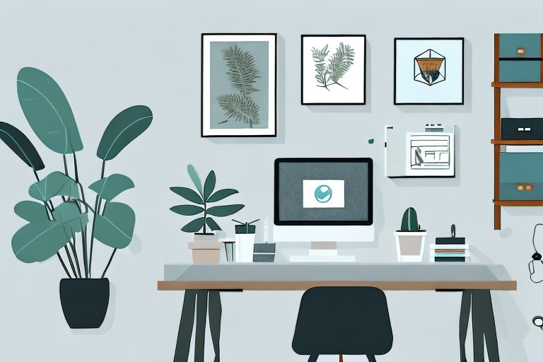 A cozy home office set-up with a laptop