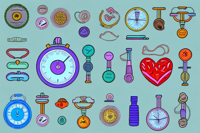 A set of ten different fitness and healthy eating related symbols
