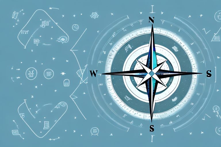 A compass pointing towards a shining star