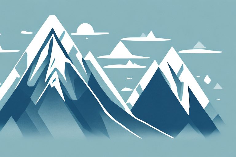 Two mountain peaks connected by a bridge