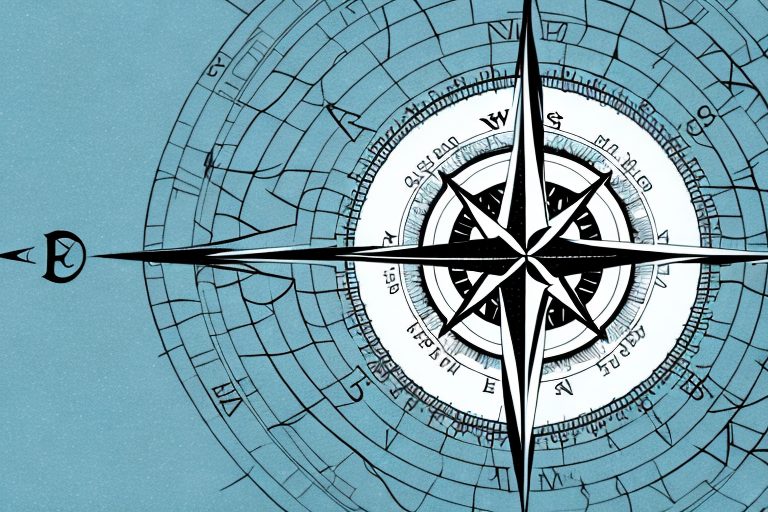 A compass pointing towards a shining star