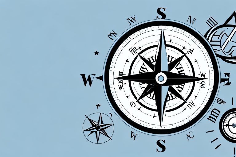 A compass pointing towards a shining star