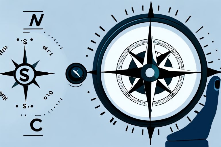 A compass being carefully adjusted