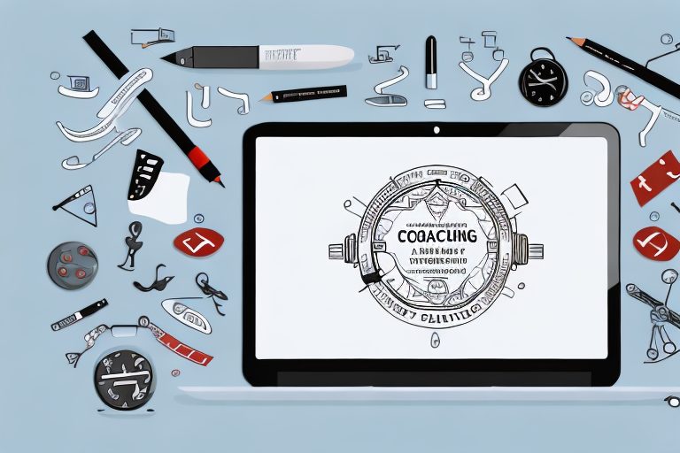 A laptop displaying various coaching tools and strategies