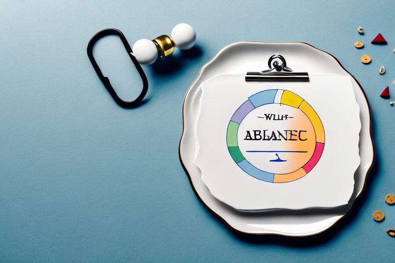 A balanced diet plate on a scale