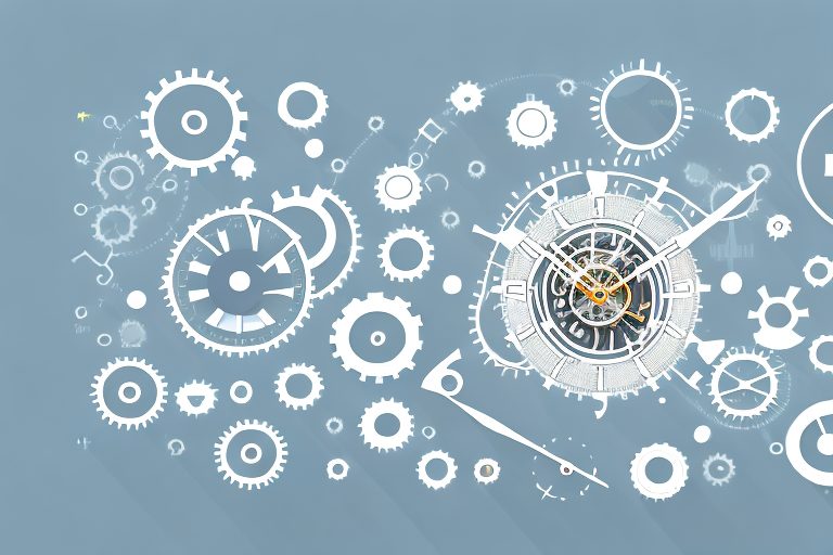 Various tools like a clock