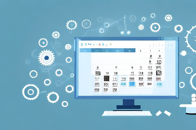 A desktop computer with various tools like a calendar
