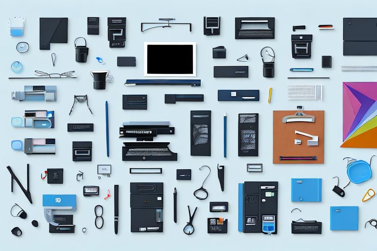 A variety of office tools such as a computer