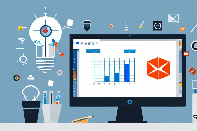 A desktop computer screen showcasing various microsoft office 365 tools such as excel