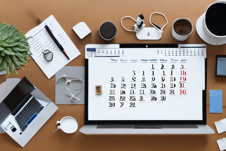 A well-organized desk with a laptop