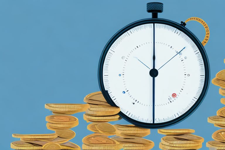A scale balancing a stopwatch