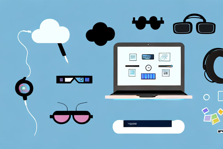 A variety of tech tools such as a laptop
