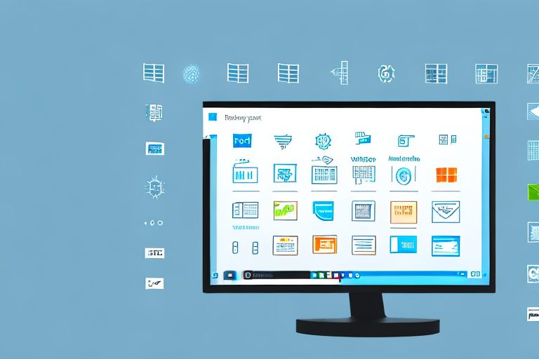 A desktop computer with windows 10 interface on the screen