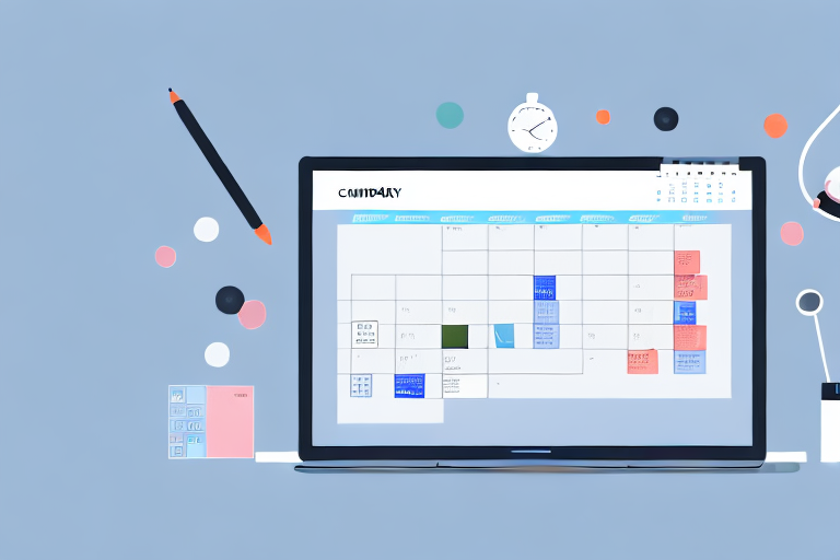 A computer screen showing various productivity tools like a calendar