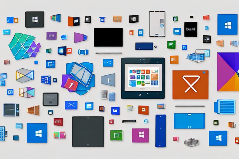 A selection of different digital devices like a laptop