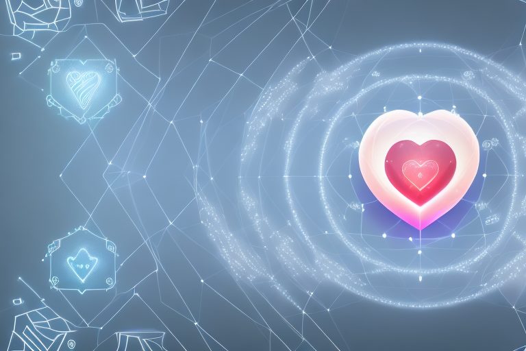A smartphone displaying a heart-shaped artificial intelligence symbol